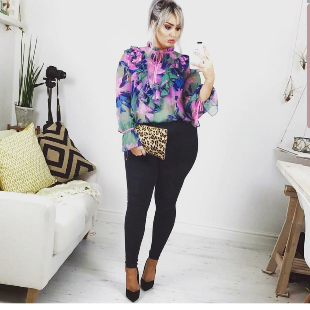 Asos sheer floral blouse